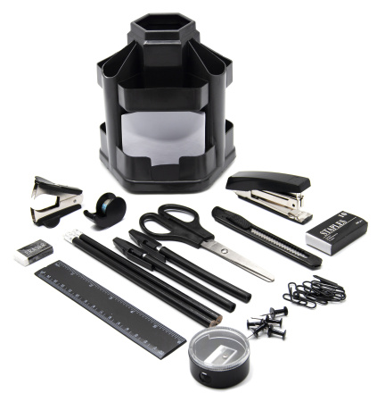 Настольный набор Silwerhof (17 предметов) пластик черный