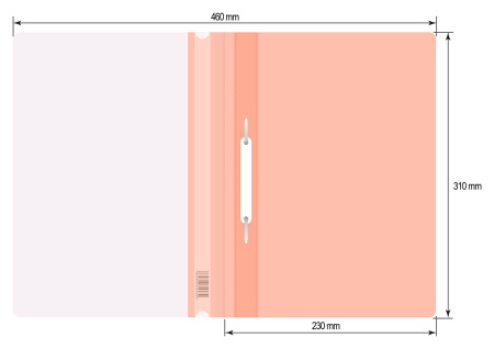 Папка-скоросшиватель Бюрократ Double Neon -PSLDNE/OR A4 прозрач.верх.лист пластик оранжевый 0.14/0.18