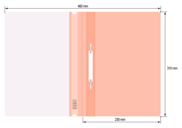 Папка-скоросшиватель Бюрократ Double Neon -PSLDNE/OR A4 прозрач.верх.лист пластик оранжевый 0.14/0.18