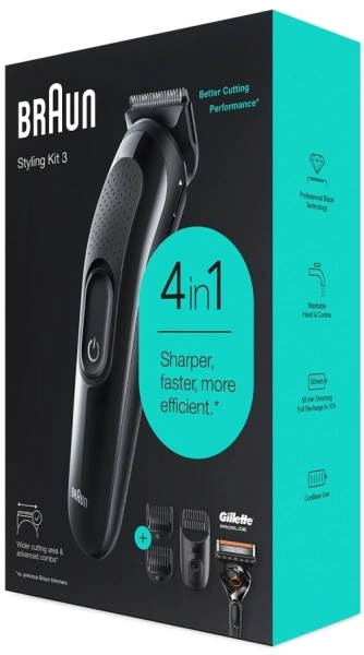 Триммер Braun SK3300 черный (насадок в компл:3шт)