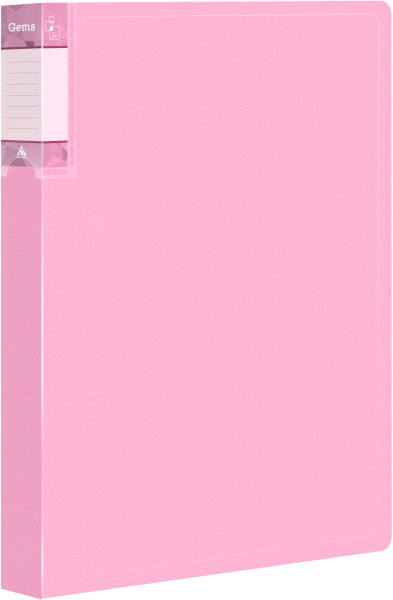 Папка с 40 прозр.вклад. Бюрократ Gems GEM40PIN A4 пластик 0.7мм торц.карм с бум. встав розовый аметист