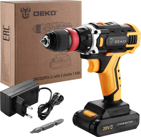 Дрель-шуруповерт Deko DKCD20FU-Li аккум. патрон:быстрозажимной (063-4176)