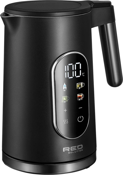 Чайник электрический Red Solution AM108D 1.7л. 2000Вт черный корпус: металл/пластик