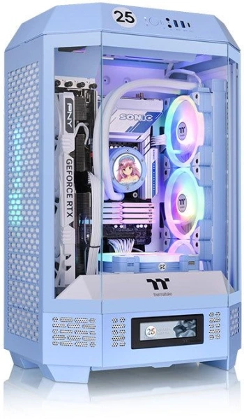 Корпус Thermaltake The Tower 300 Hydrangea голубой без БП miniITX 7x120mm 5x140mm 2xUSB3.0 audio bot