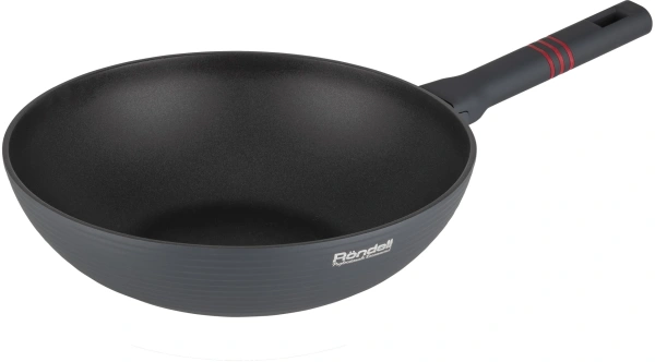 Сковорода ВОК (WOK) Rondell Stripes RDA-1618 круглая 28см покрытие: Xylan Plus ручка несъемная (без крышки) серый