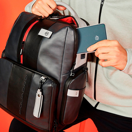 Рюкзак унисекс Piquadro Urban CA4550UB00BM/GRN серый/черный кожа