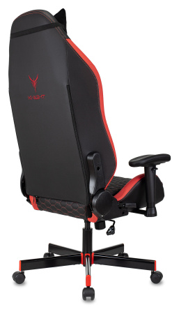 Кресло игровое Knight Neon черный/красный соты эко.кожа с подголов. крестов. металл