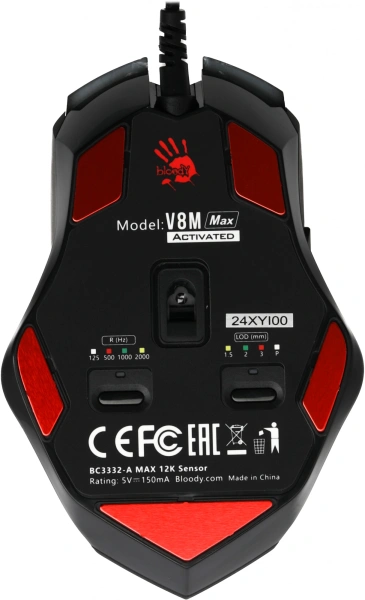 Мышь A4Tech Bloody V8M Max черный оптическая (12000dpi) USB (8but)