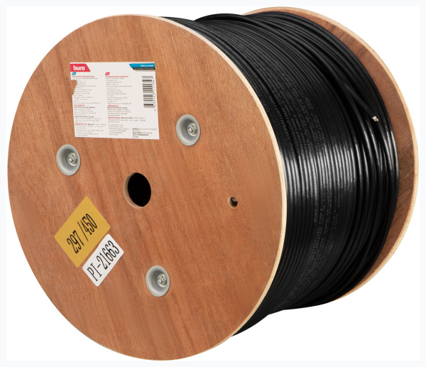 Кабель сетевой Buro BU-CCA-050-FTP-OUTDOOR FTP 4 пары solid 0.5мм CCA 305м черный outdoor