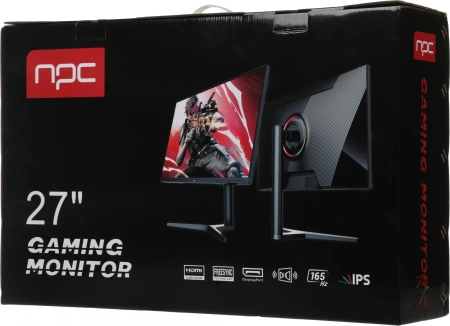 Монитор NPC 27" MZ2707 черный IPS LED 1ms 16:9 HDMI M/M матовая HAS Piv 1000:1 350cd 178гр/178гр 2560x1440 165Hz G-Sync DP Quad HD 2K (1440p) USB 4.55кг