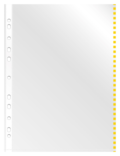 Папка-вкладыш Бюрократ Премиум -013BKAN2YEL глянцевые А4+ 30мкм желтый край (упак.:50шт)