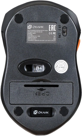 Мышь Оклик 585MW черный оптическая (1600dpi) беспроводная USB для ноутбука (7but)