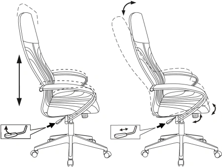 Кресло руководителя Бюрократ CH-610 Fabric серо-голубой Light-28 крестов. пластик