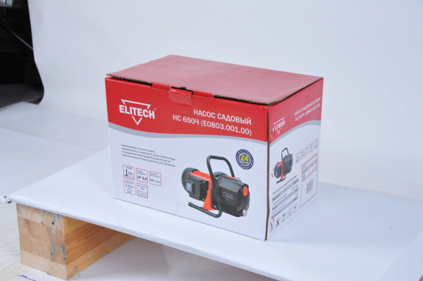 Насос садовый поверхностный Elitech НС 650Ч (E0803.001.00) 650Вт 3000л/час (195689)