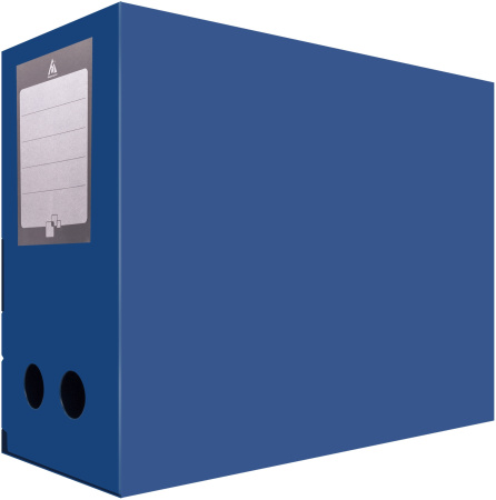 Короб архивный вырубная застежка Бюрократ -BA80/08BLUE пластик 0.8мм корешок 80мм 330х245мм синий