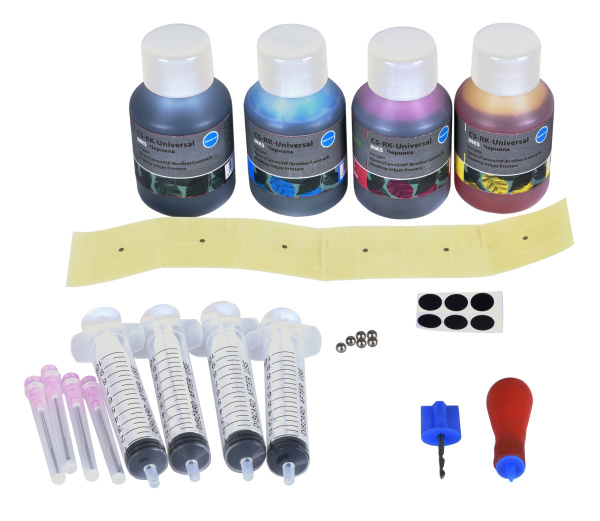 Заправочный набор Cactus CS-RK-Universal голубой/пурпурный/желтый/черный набор 4x40мл для HP/Lexmark/Canon