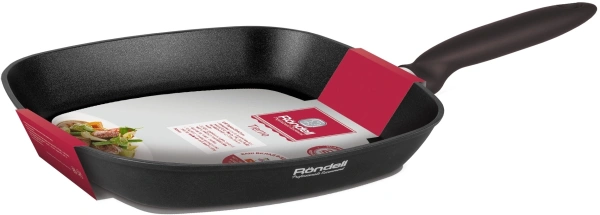 Сковорода-гриль Rondell Tierno RDA-1579 квадратная 28см покрытие: Xylan Plus ручка несъемная (без крышки) черный