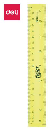 Линейка Deli E6208 пластик дл.20см ассорти гибкая/двухсторонняя шкала