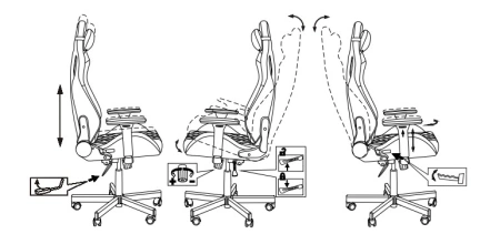 Кресло игровое Knight Outrider черный ромбик эко.кожа с подголов. крестов. металл
