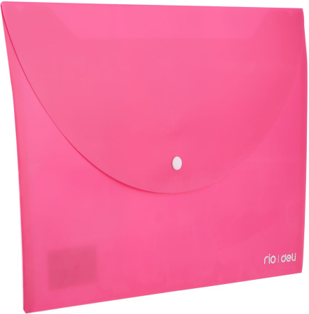 Конверт на кнопке Deli E38131 A4 гориз. расшир. полипропилен 0.18мм ассорти