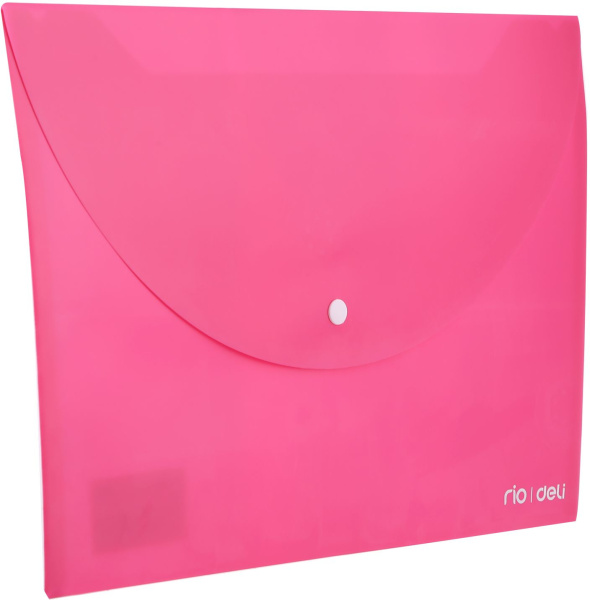 Конверт на кнопке Deli E38131 A4 гориз. расшир. полипропилен 0.18мм ассорти