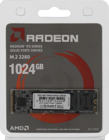 Накопитель SSD AMD SATA 1TB R3MS1024G8 Radeon M.2 2280