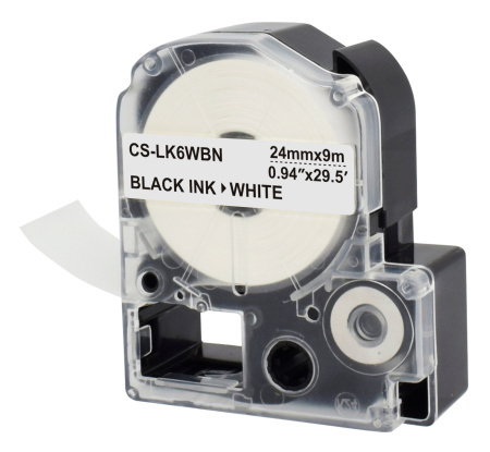 Картридж ленточный Cactus CS-LK6WBN LK-6WBN черный на белом 24x9 для Epson LW700/LW600P/LW1000P/Z700/Z900