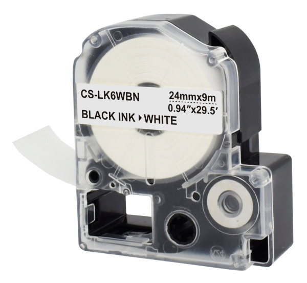 Картридж ленточный Cactus CS-LK6WBN LK-6WBN черный на белом 24x9 для Epson LW700/LW600P/LW1000P/Z700/Z900