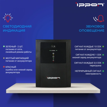 Источник бесперебойного питания Ippon Back Basic 1500 Euro 900Вт 1500ВА черный