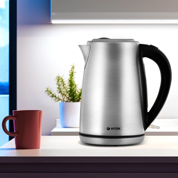Чайник электрический Vitek VT-7020 1.7л. 2000Вт сталь корпус: нерж.сталь