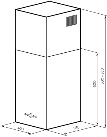 Вытяжка каминная Lex Mono 400 нержавеющая сталь управление: кнопочное