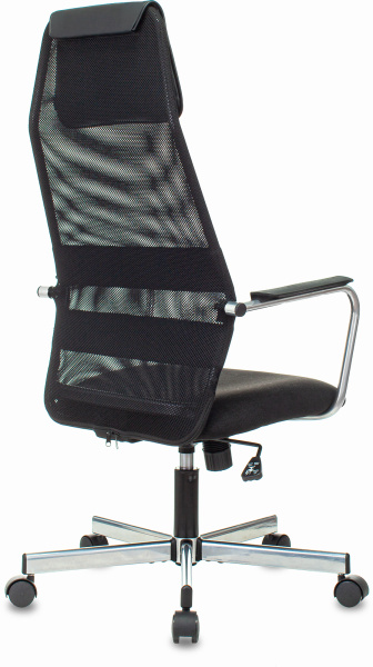 Кресло Бюрократ KB-5M черный TW-01 3C11 сетка/ткань с подголов. крестов. металл хром