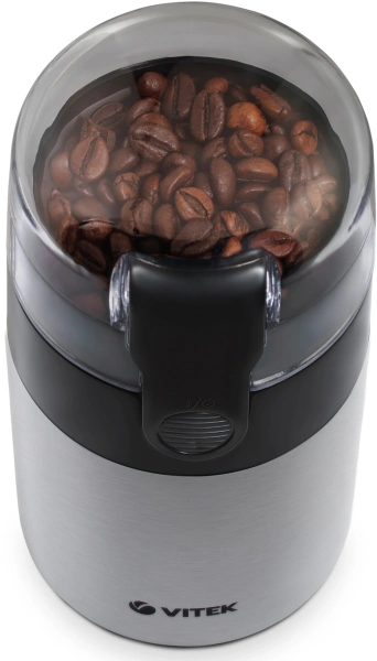 Кофемолка Vitek VT-1540 SR 120Вт сист.помол.:ротац.нож вместим.:40гр серебристый