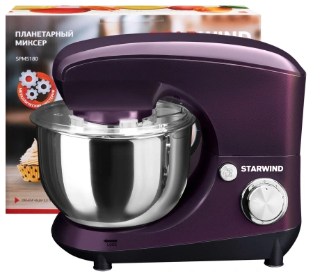 Миксер планетарный Starwind SPM5180 1000Вт ежевичный