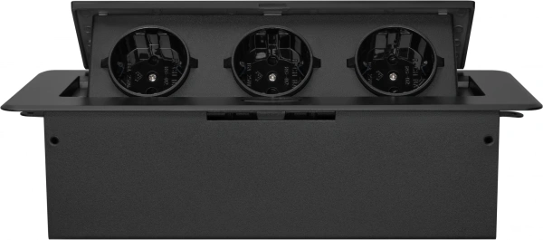 Розетка Cactus CS-SOCKET-EU3-BK для столешницы 26.5x11.8x6.5см черный