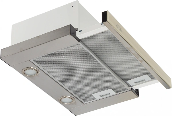 Вытяжка встраиваемая Elikor Интегра Glass 50Н-400-В2Д нержавеющая сталь/стекло бежевое управление: кнопочное (1 мотор)