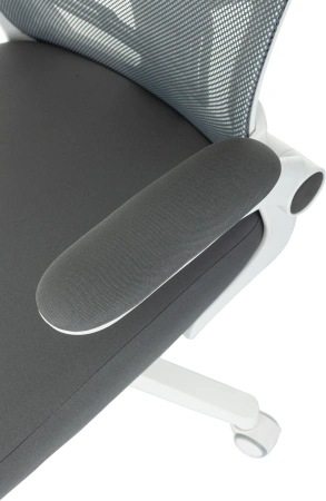 Кресло Бюрократ ASTER NH-W темно-серый TW-04 Neo Grey сетка/ткань с подголов. крестов. пластик пластик белый