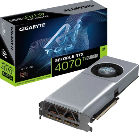 Видеокарта Gigabyte PCI-E 4.0 GV-N407TSAI TOP-16GD NVIDIA GeForce RTX 4070TI Super 16Gb 256bit GDDR6X 2610/21000 HDMIx1 DPx3 HDCP Ret