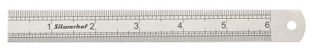 Линейка Silwerhof 160164 сталь нержавеющая дл.15см двухсторонняя шкала