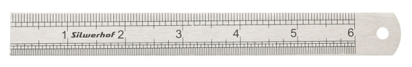 Линейка Silwerhof 160164 сталь нержавеющая дл.15см двухсторонняя шкала