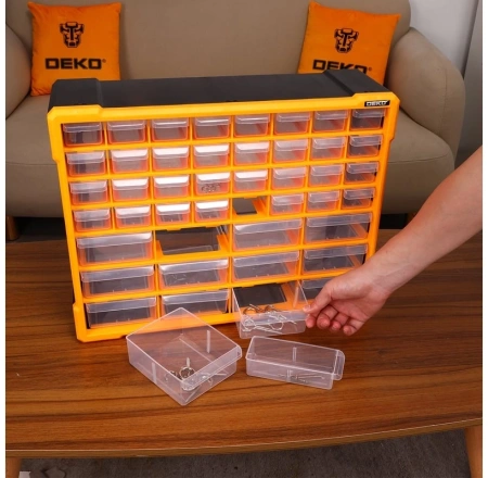 Ящик для инструментов Deko Smart box 44 44отд. оранжевый/черный (085-3007)