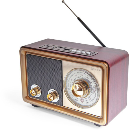 Радиоприемник портативный Сигнал БЗРП РП-324BT коричневый/бежевый USB SD/microSD