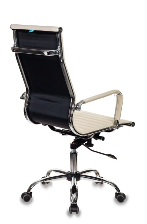 Кресло руководителя Бюрократ CH-883 слоновая кость эко.кожа крестов. металл хром