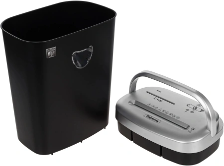 Шредер Fellowes PowerShred 53С черный/серый (секр.P-4) фрагменты 10лист. 23лтр. скрепки скобы пл.карты CD