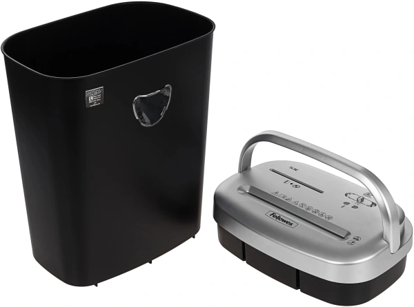 Шредер Fellowes PowerShred 53С черный/серый (секр.P-4) фрагменты 10лист. 23лтр. скрепки скобы пл.карты CD