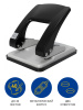 Дырокол Kw-Trio Stylish Heavy Duty 976GR/BLCK макс.:40лист. металл черный отв.:2 с линейкой