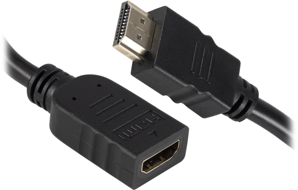 Кабель-удлинитель аудио-видео Buro HDMI (m)/HDMI (f) 2м. позолоч.конт. черный (BU-HDMI2.0-EXTND-2M)