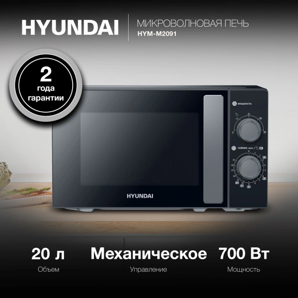 Микроволновая Печь Hyundai HYM-M2091 20л. 700Вт черный