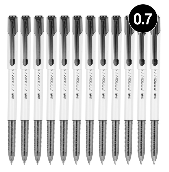 Ручка шариков. Deli Arrow EQ23-BK белый/черный d=0.7мм черн. черн. (1шт)