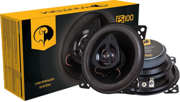 Колонки автомобильные Phantom FS-100 (без решетки) 60Вт 91дБ 4Ом 10см (4дюйм) (ком.:2кол.) коаксиальные двухполосные